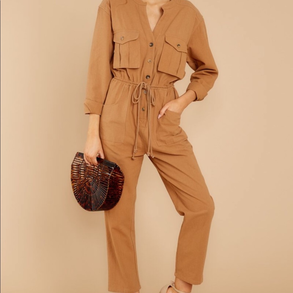 Better For Now Camel Jumpsuit